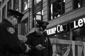 two policemen standing