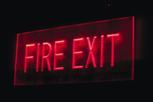 NY Fire Department fire exit signage