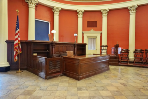 An empty courtroom